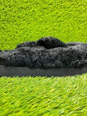 UGG Fuzz Sugar Womens Size 9 Black Casual Comfort Slip On Slide Slippers Shoes